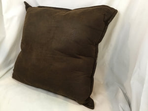 Brown Faux Leather Pillow