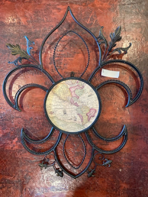 Metal Map Black/Multi Wall Decoration Art