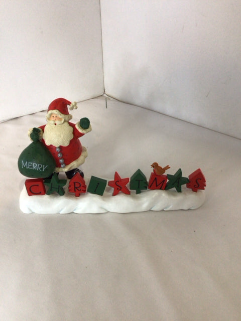 Christmas White/Red Plaster Santa Holiday Item