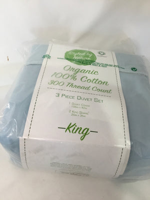 NEW Blue Cotton King Sheets