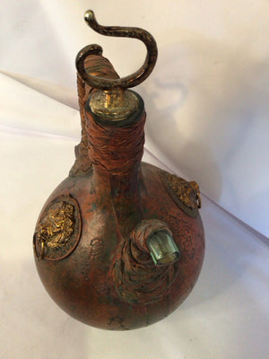 Vintage Italian Brown Leather Decanter