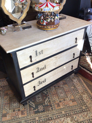 Noir Industrial Wood 3 Drawers Brown/black Chest/Dresser