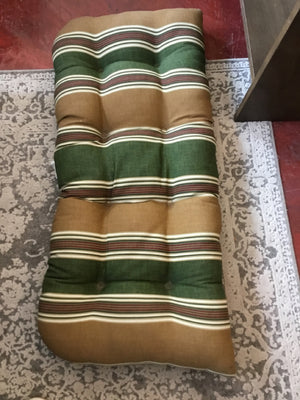 Brown/Green Stripe Tufted Cushion