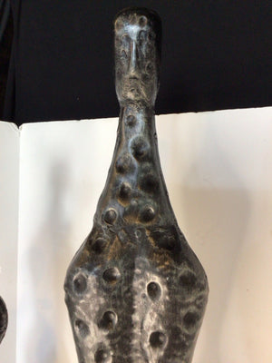PIER 1 Pair Black Hammered Metal People 2 Sizes Statue