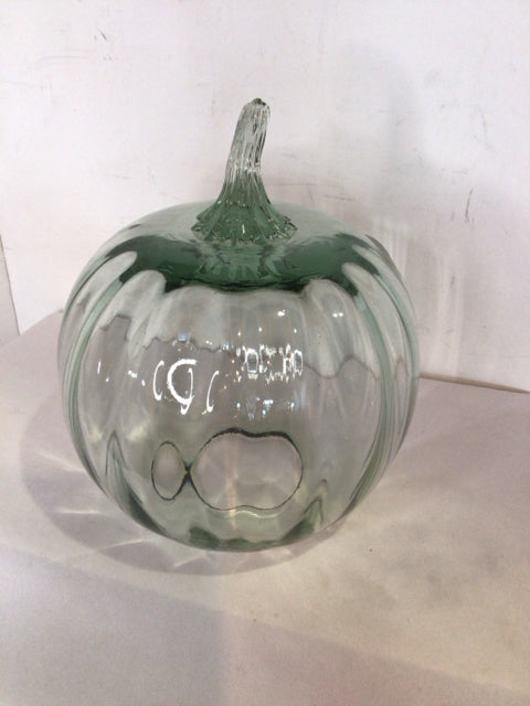 Fall Clear Glass Pumpkin Sculpture