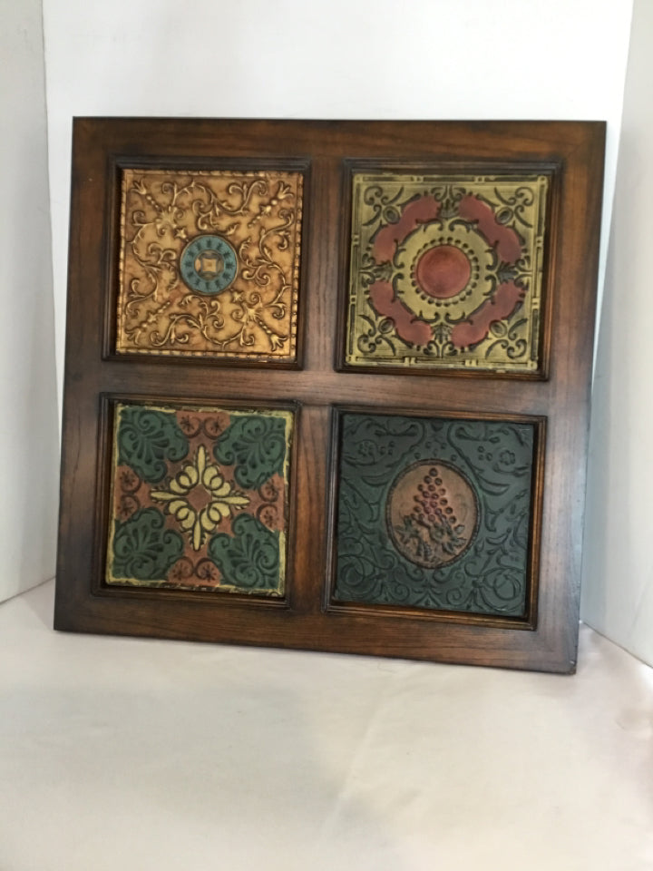 Wood/Metal Multi-Color Wall Decoration Art