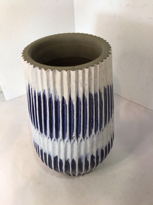 Crate & Barrel Blue/White Pottery Vase