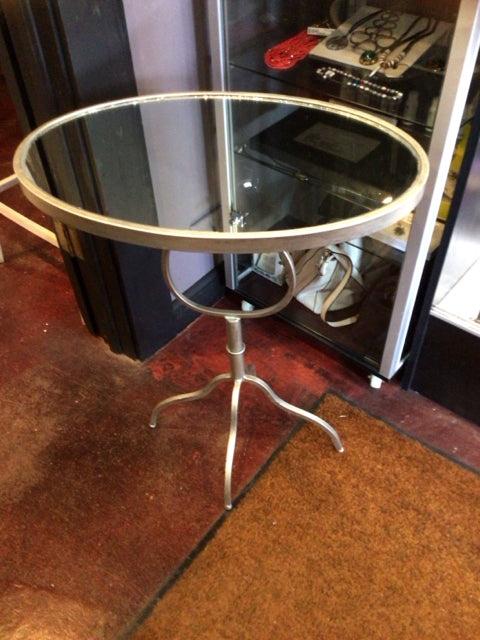Side Metal Mirror As Is Silver Table