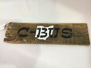 Rustic Brown Wood Columbus Sign