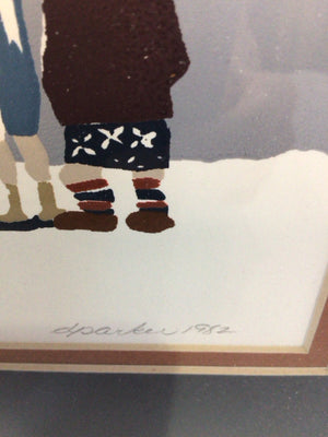 Signed Christmas Gray/Multi Christmas Carol Framed Art