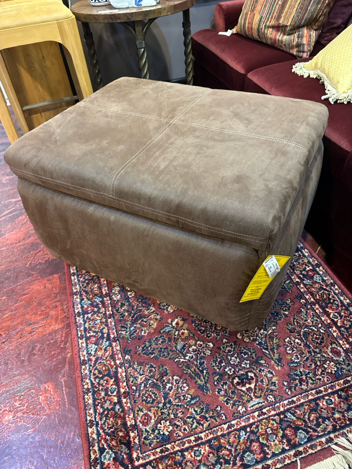 Adjustable Brown Microfiber FootStool/Ottoman