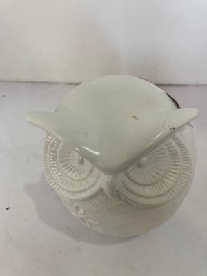 White Ceramic Owl As Is Figurine