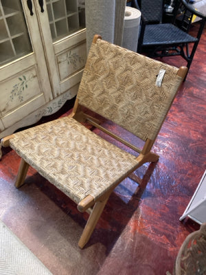 Teak Rattan Tan Chair