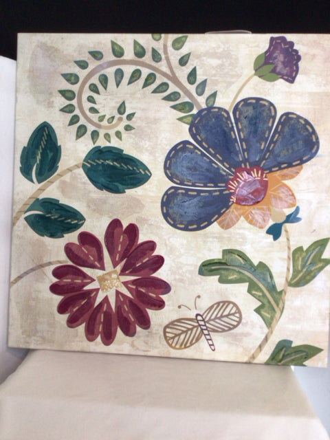 Multi-Color Canvas Floral Stretch Canvas Art