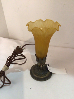 Mini Bronze/Gold Glass Lilly Lamp