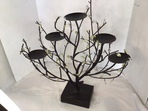 Black Metal Tree Candle Holder