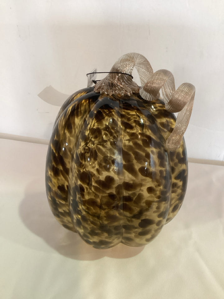 Pumpkin Gold & Brown Glass Holiday Item
