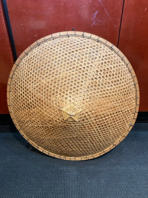 Asian Wicker Hat Natural Wall Decoration Art