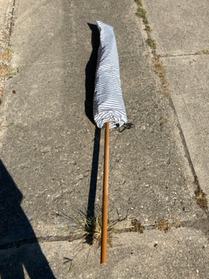Outdoor/Outside White/Blue Stripe Umbrella
