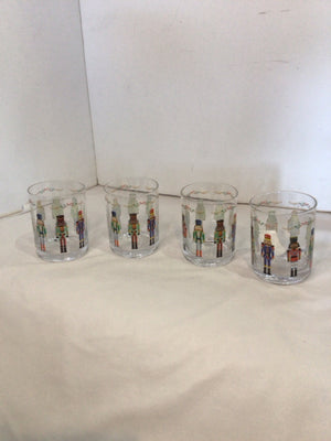 Kirkland's Christmas Clear/Multi Glass Glasses Set of 4 Holiday Item