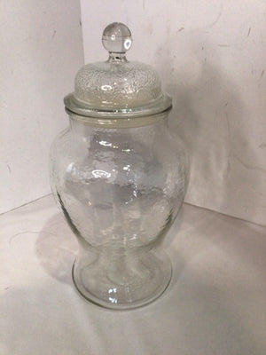 Lidded Clear Glass Jar