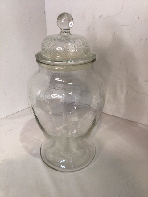 Lidded Clear Glass Jar