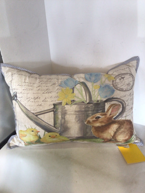 Cream/Multi Bunny Chicken Pillow