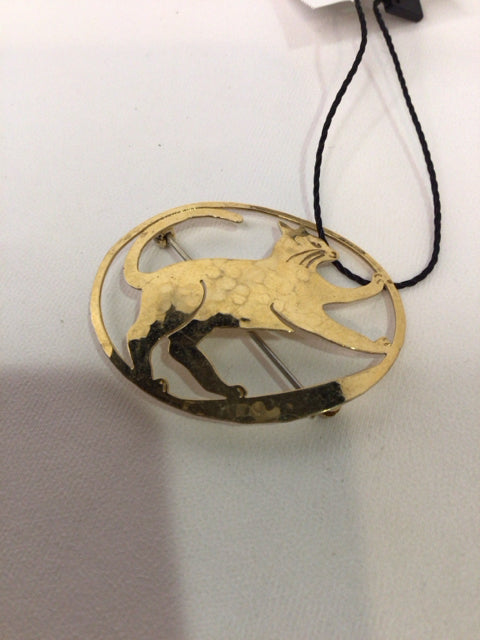 14k Gold Gold Cat Pin