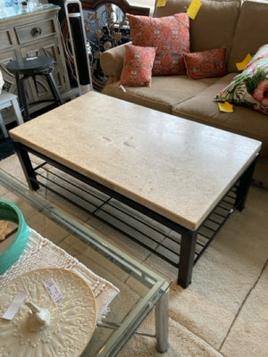 Macy's Coffee Stone Top Cream Table