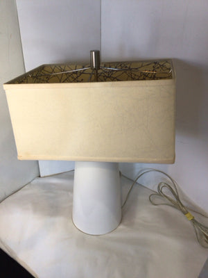 Retro White Ceramic Cylinder Lamp