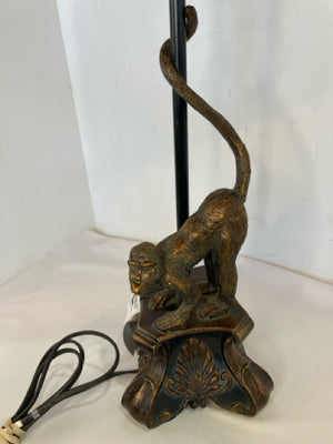 Brown Metal Monkey Lamp