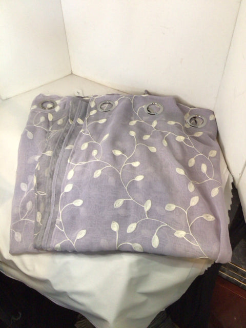 Grommet Purple Polyester Embroidered Draperies/Curtains