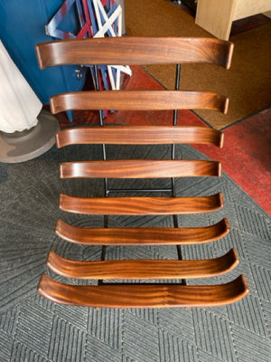Martin Eisler Mid-Century Wood/Marble Slat Back Sling Brown Chair