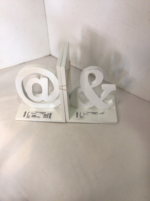 Pair White Book Ends
