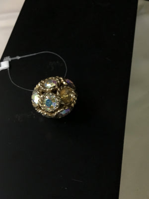 Rhinestone Gold Ball Pendant