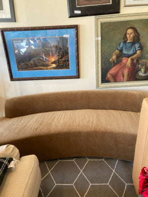 Lulu & Georgia Modern Velvet Brown Sofa/Couch CR9VBB4H