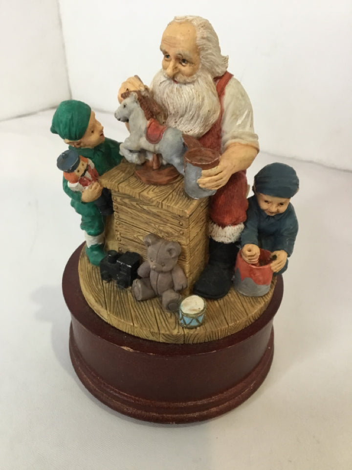 Multi-Color Resin Santa Musical Holiday Item