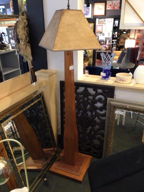 Mission Brown Wood Floor Lamp