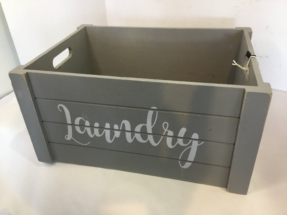 Farmhouse Wood Laundry Gray Box
