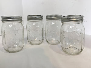 Ball Mason Clear Glass Set of 4 Jar