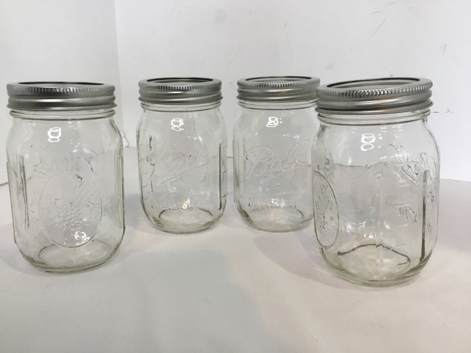 Ball Mason Clear Glass Set of 4 Jar