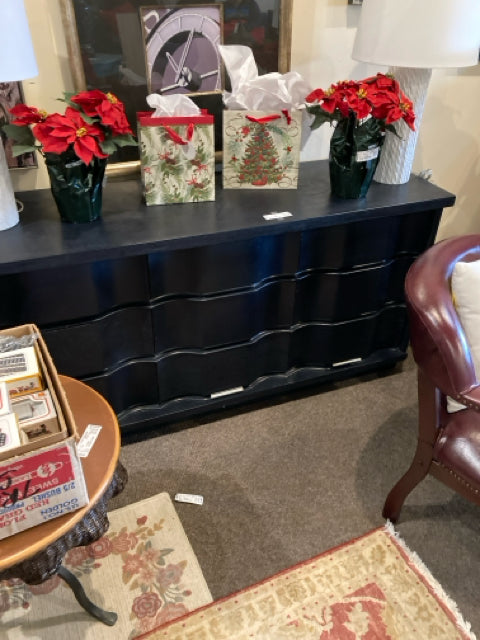 Long Wood Black Dresser/Chest
