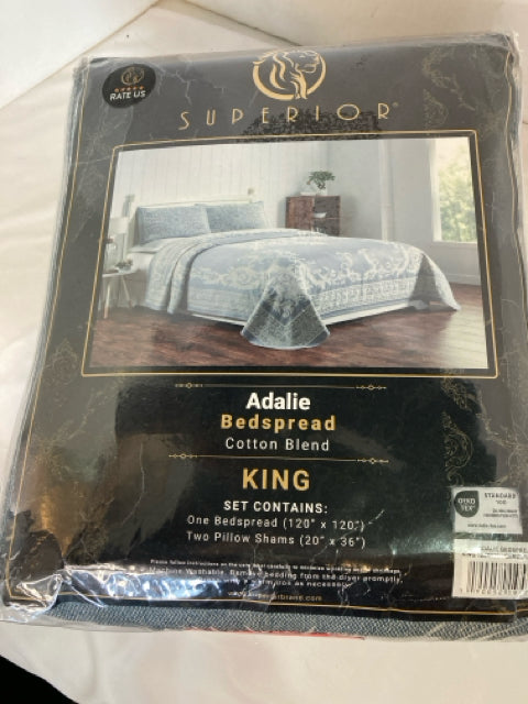 King Cotton Blue/White Bedding