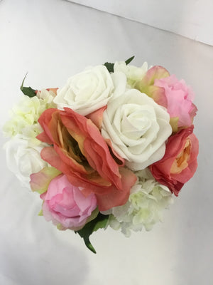 Pink/white In Planter Faux Flowers