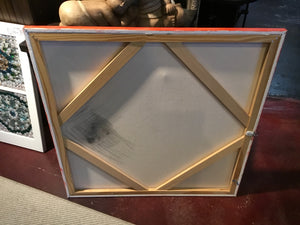 Modern Orange/Multi Geometric Stretch Canvas Art