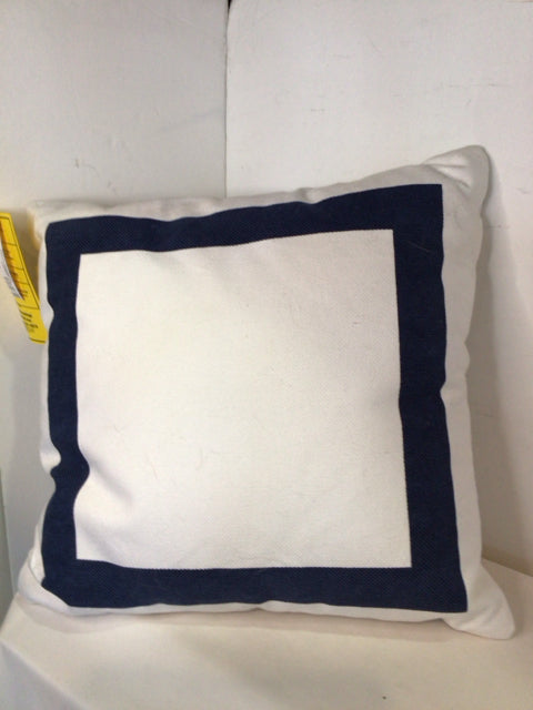 White/Blue Cotton Pillow