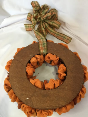 Orange Burlap Wreath