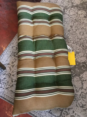 Brown/Green Stripe Tufted Cushion