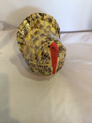 Cookie Jar Brown/Yellow Ceramic Turkey Holiday Item