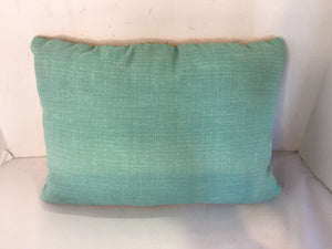 Blue/Tan Polyester Words Pillow